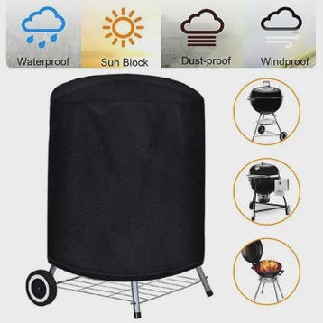 Waterdichte BBQ Hoes Rond Zwart - Heavy Duty 210D Oxford Sto, Verzenden, Nieuw