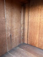 antiek mahonie kastje met planken en bovenlade, 102x160cm