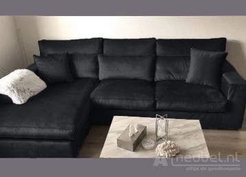 Oudenbosch Longchair - loungebanken - Zwart, Nieuw, 150 cm of meer, Stof, 250 tot 300 cm