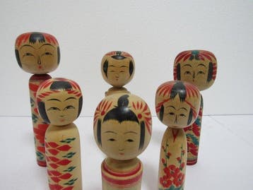 Showa 1950 traditionele vintage kokeshi. - Hout - With