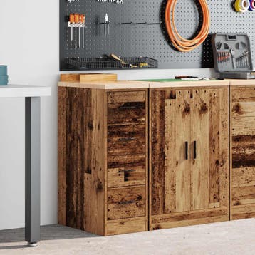 vidaXL Garagekast 30x51x85 cm massief grenenhout oud hout, Verzenden, Nieuw