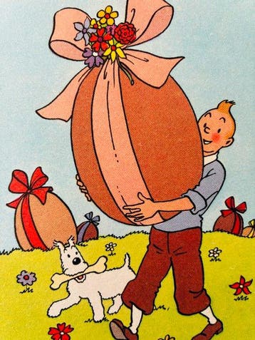 Tintin - 1 tintin-1 ansichtkaart-vrolijk, Nieuw