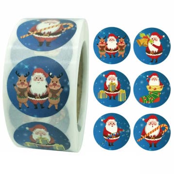 500 Kerst Stickers Op Rol - 2.5cm - Kerststickers -, Verzenden, Nieuw