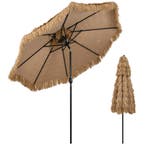 LIVSK Hula Rieten Tiki Parasol - 299 cm - Automatisch Kantel, Tuin en Terras, Verzenden, Nieuw