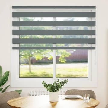 vidaXL Zebra rolgordijn 140x100 cm stofbreedte 135,9 cm, Verzenden, Nieuw, Grijs