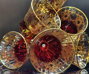 ISMIE LUX - Drinkservies (6) - luxe rode juwelen, rijk aan