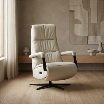 Leren relaxfauteuil met hartbalans Core, Huis en Inrichting, Fauteuils, Bohemian, Industrieel, Modern, Scandinavisch, Nieuw, Ophalen of Verzenden