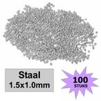 Fako Bijoux - Knijpkralen - Crimp Beads - Metaal - 1.5x1mm -, Verzenden, Nieuw