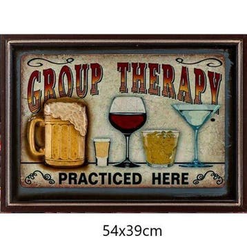 Houten Wandbord – Group Therapy Practiced Here, Ophalen of Verzenden, Nieuw