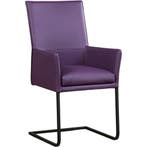 Set van 10 Leren eetkamerstoelen Ruler - Toledo Aubergine, Ophalen of Verzenden, Nieuw, Leer, Vijf, Zes of meer stoelen