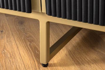 Dressoir GATSBY 160cm retrostijl mango zwart goud, Huis en Inrichting, Kasten | Dressoirs, Ophalen of Verzenden, Nieuw