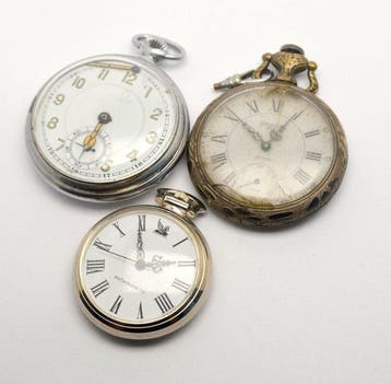 Lot of 3 x mechanical pocket watch - 1960-1969
