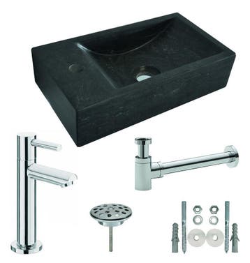 One Pack Hardstenen fontein 40x22x10 links complete set, Verzenden, Nieuw