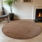 Rond Wasbaar Vloerkleed | Joy | Mokka | 200x200 cm, Huis en Inrichting, Stoffering | Tapijten en Kleden, Verzenden, Nieuw