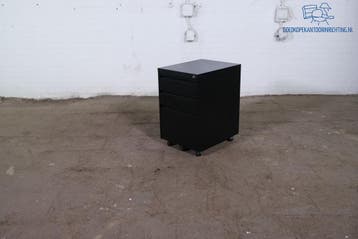 Tweedehands Ladeblok Zwart – 2 Lades + 1 Archieflade, Verrij, Verzenden, Gebruikt