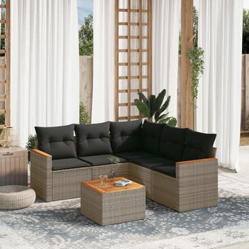 vidaXL Patio Sofa Set 5-zits Grey, Tuin en Terras, Verzenden, Nieuw
