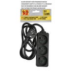 Benson Stekkerdoos - 3-voudig - 1.5 meter - Zwart - Randa..., Ophalen of Verzenden, Nieuw