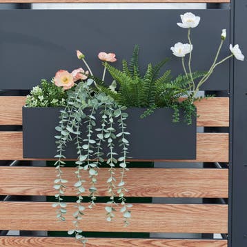 [en.casa] Plantenbak Achtkarspelen 50x12x15 cm antraciet, Tuin en Terras, Verzenden