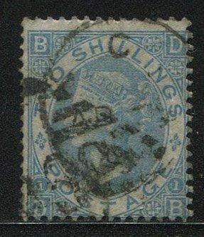 Groot-Brittannië 1867 - 2 shilling milky blue - Stanley, Gestempeld