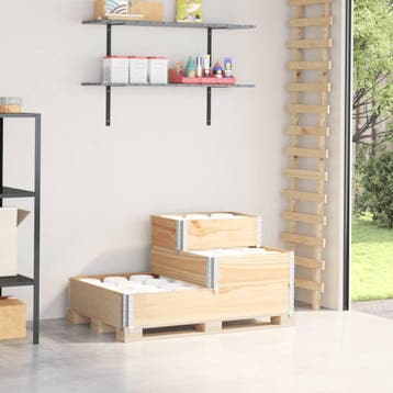 vidaXL Verhoogde plantenbak 3-laags 120x80 cm massief, Tuin en Terras, Verzenden, Nieuw, Hout, 60 tot 100 cm