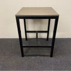 statafel (hxbxd) 111x80x80 cm, Bruin eiken blad - zwart, Ophalen of Verzenden, Gebruikt