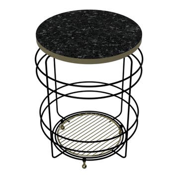 [en.casa] Bijzettafel Padasjoki rond met 1 plank 55xØ40 cm g, Verzenden, Nieuw