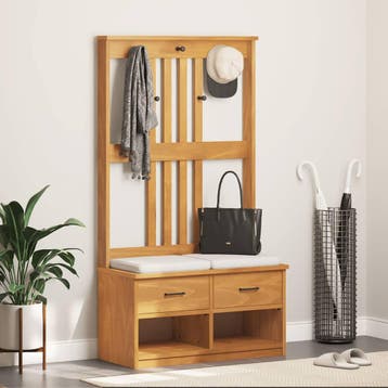 vidaXL Kapstok SANDNES 87x40x159,5 cm massief grenenhout, Verzenden, Nieuw