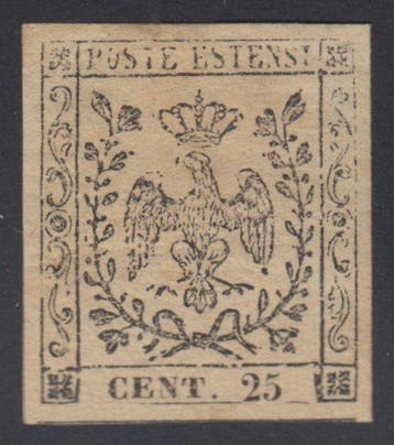 Italiaanse oude staten - Modena 1852 - 25 centesimi, licht, Gestempeld