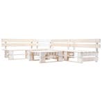 vidaXL 4-delige Loungeset pallet hout wit, Verzenden, Nieuw, 4 zitplaatsen, Loungeset