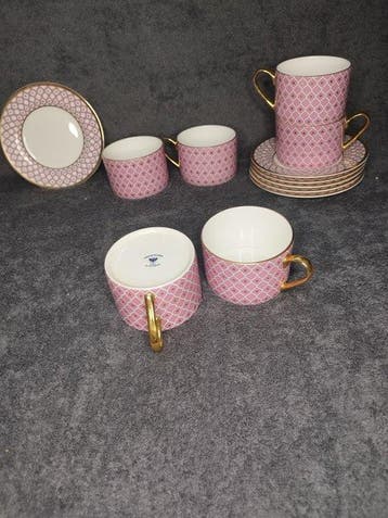Imperial Porcelain - Koffieservies voor 6 (12) - 22 kt goud,