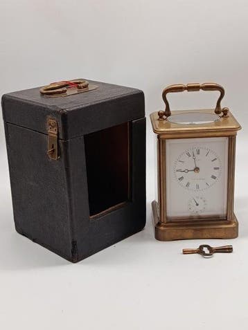 Rijtuigklok - Jung - Glas, Messing, Emaille - 1850-1900, Antiek en Kunst, Antiek | Klokken
