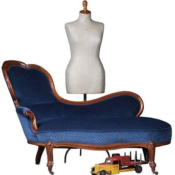 Elegante mahonie Willem III sofa met lavendelblauw velours N, Ophalen of Verzenden