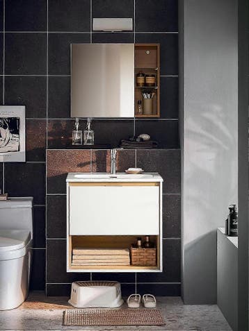 2dekans | SoBuy Wastafelkast - BZR171-N - Spaanplaat & MDF -, Huis en Inrichting, Woonaccessoires | Spiegels, Ophalen of Verzenden