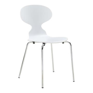 Eetkamerstoelen Kil set van 4 wit en chroom [en.casa], Huis en Inrichting, Stoelen, Verzenden, Nieuw