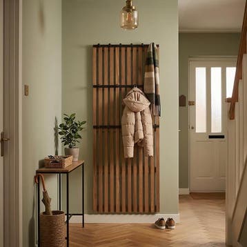 Kapstok wandpaneel – walnoot - 60 x 10 x 160 cm | 14 haken, Verzenden, Nieuw