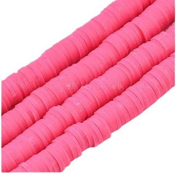 1 streng c.a. 290~320 Katsuki kralen 6mm hot pink, gat 1,8mm, Ophalen of Verzenden, Nieuw, Kraal