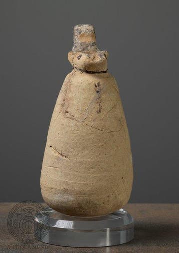 Cypriotisch Terracotta tweekleurig kruikje - 12 cm, Antiek en Kunst