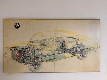 Ter Wal N.V. Amstelveen - BMW Technik-Poster auf Holzplatte