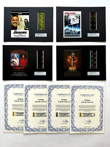 Stephen King – Extremely rare Set of 4 Mounted 35mm Film, Nieuw