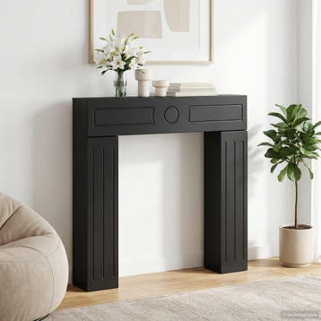 vidaXL Haardomlijsting Zwart 102 x 18 x 100,5 cm Bewerkt, Verzenden, Nieuw