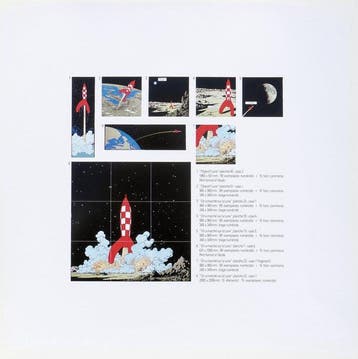 Hergé - On a marché sur la lune : 8 lithographies