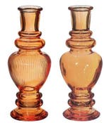 Gekleurd glazen flesje venice vaasje kandelaar amber ø5,7 cm, Ophalen of Verzenden, Nieuw