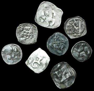 . Europa, middeleeuws Silver Wiener Pfennig Lot (8 Pcs).