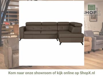 Leren hoekbank Nova - 2.5-zits arm links + Longchair arm, 250 tot 300 cm, Bohemian, Industrieel, Modern, Scandinavisch, Hoekbank