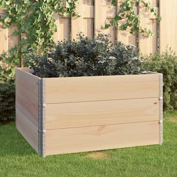 vidaXL 3 st Plantenbakken verhoogd 100x100 cm massief, Tuin en Terras, Bloembakken en Plantenbakken, Minder dan 30 cm, 100 cm of meer