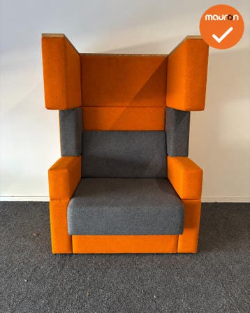 Akoestische design fauteuil - Oranje / Antracietgrijs - Met, Vergader- of Presentatieruimte, Ophalen of Verzenden, Gebruikt, Stoel