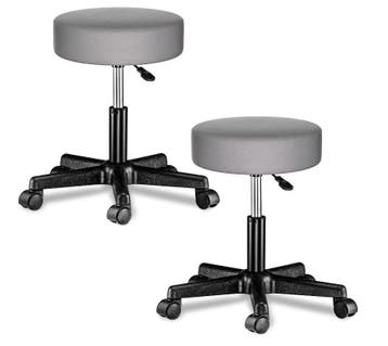 Rolkruk set van 2 kunstleer Grijs 360° draaibaar (Interieur, Verzenden, Nieuw in verpakking