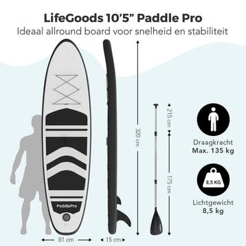 2dekans | LifeGoods SUP Board - Opblaasbaar Paddle Board -, Ophalen of Verzenden, Zo goed als nieuw
