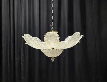 Plafondlamp - Muranoglas - Lamp met zes lichten.