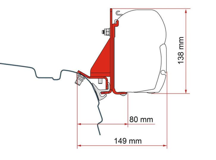 Fiamma VW T5/T6 Kit Combi Rail Bracket, Caravans en Kamperen, Overige Caravans en Kamperen, Nieuw, Ophalen of Verzenden